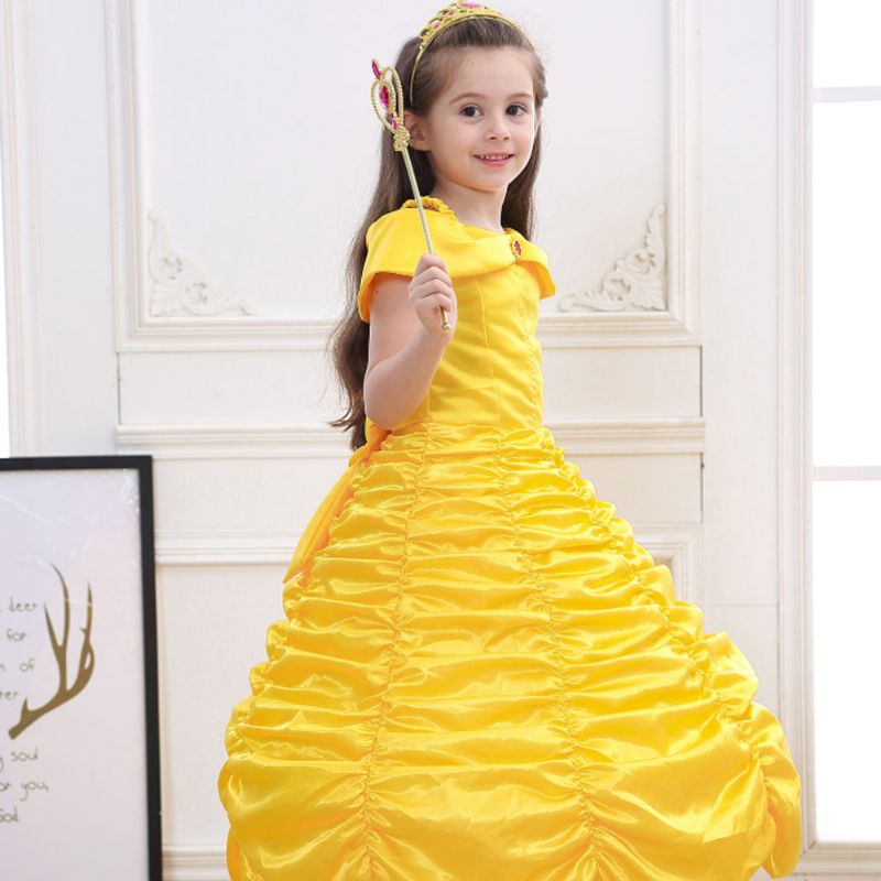 Halloween Princess Bell Skjørt Jente Sommer Beauty And Beast Barnekjole