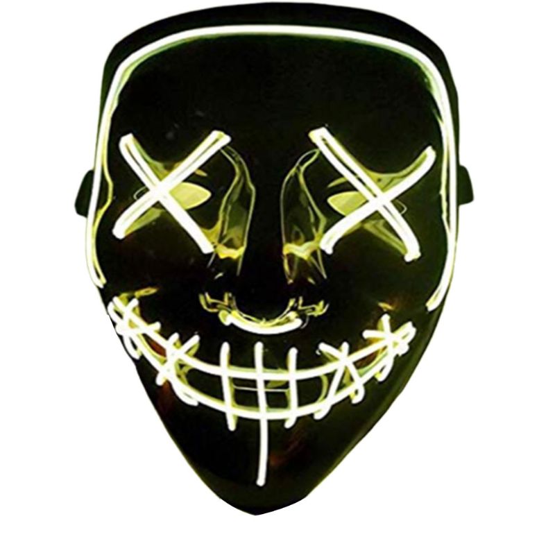 Halloween Selvlysende Led Maske Svart Bunn El Wire Mask Ktv Ball Party 10 Farger