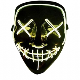 Halloween Selvlysende Led Maske Svart Bunn El Wire Mask Ktv Ball Party 10 Farger