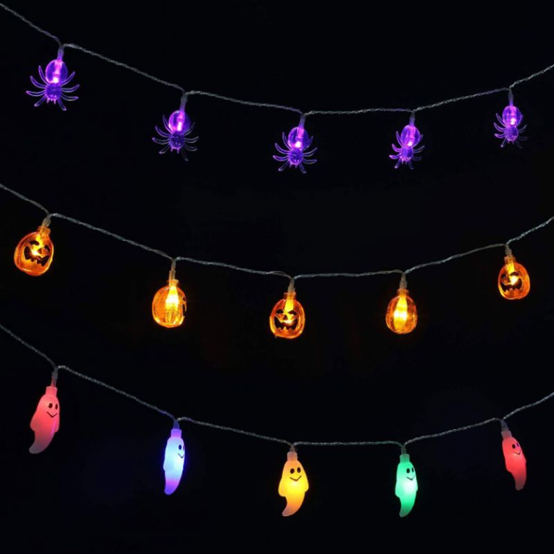 Halloween Spider Led-lampestreng Batteriboks Dekorativ Lampe Halloween-temafestdekorasjon Fargerik Til Stuen Hotel Song Hall