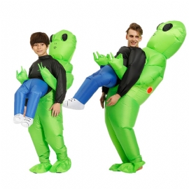 Hot Green Alien Oppblåsbart Kostyme Cosplay-kostyme Funny Blow Up Suit Festkostyme Fancy Dress Halloween-kostyme For Voksne Barn