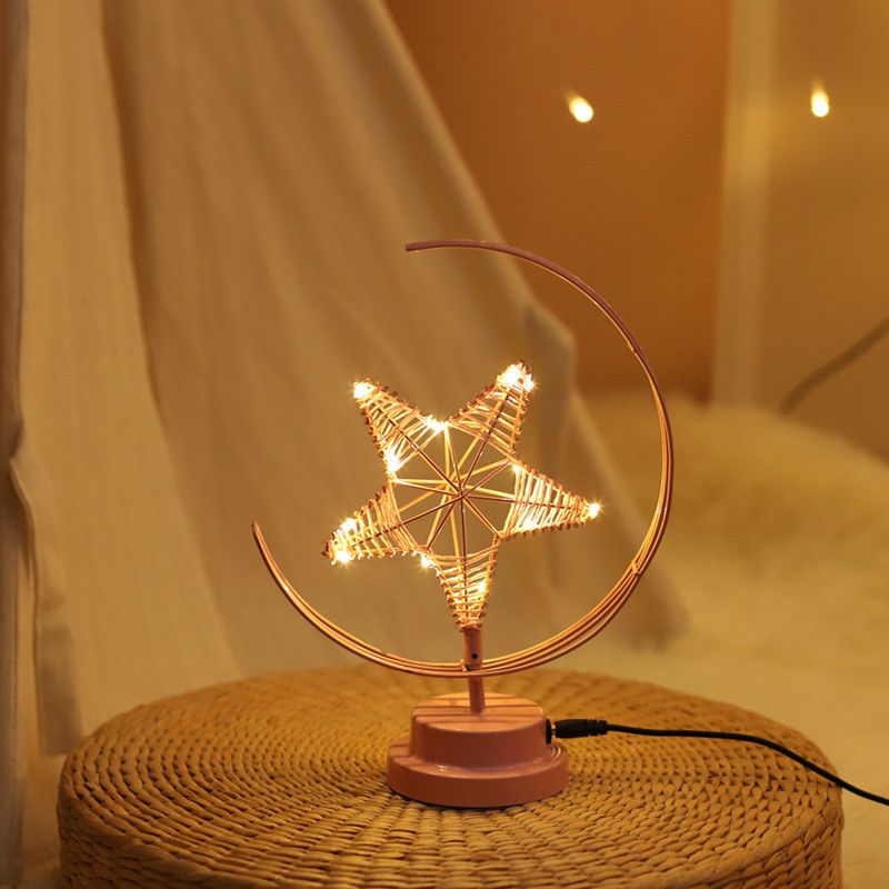 Ins Eksplosjonsmodell Nordic Led Girl Heart Star Smijern Nattlys Bursdagsmodellering Dekorativ Lampe