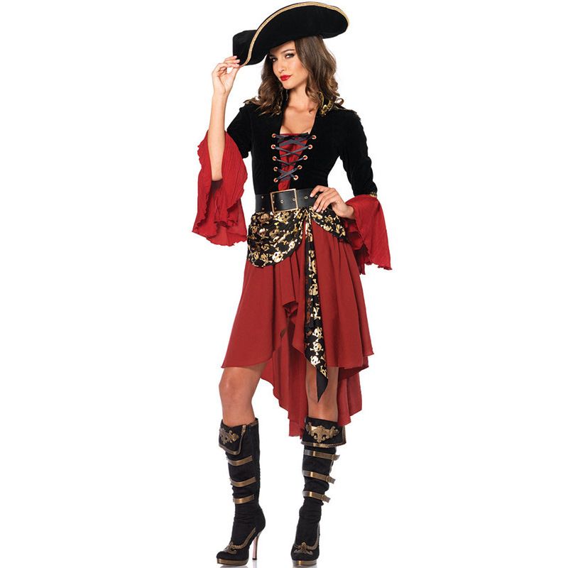 Kvinners Halloween Sexy Pirate Costume Cosplay Rollespill Uniform