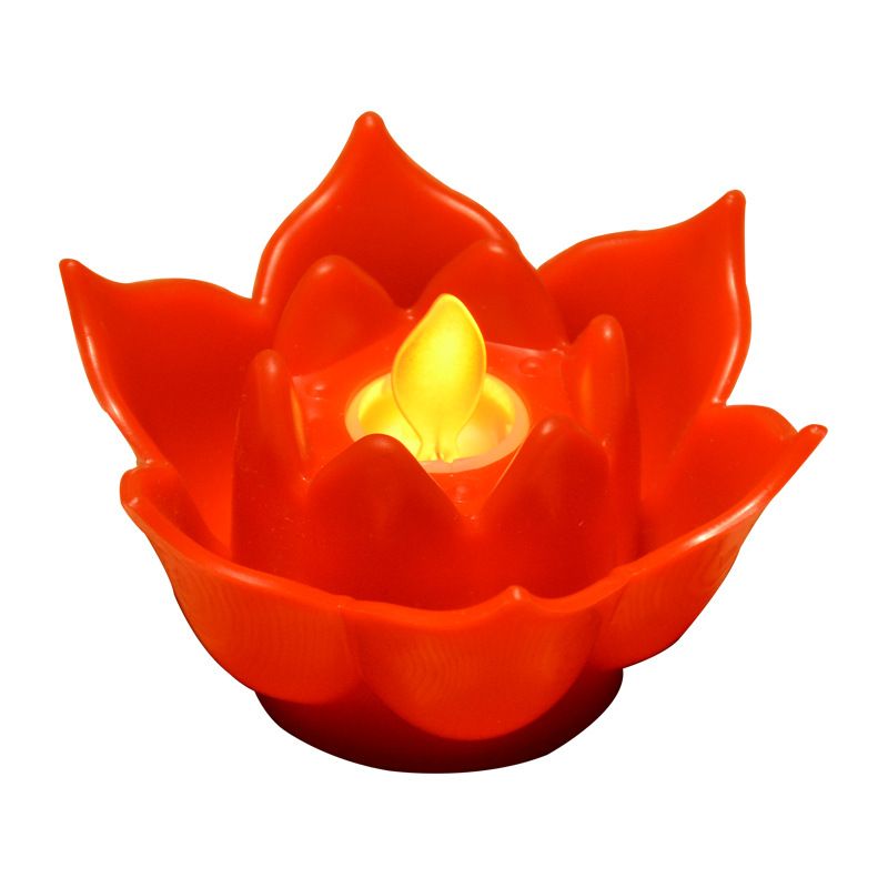 Led Elektronisk Lys Lotus Lampe Swing Bevegelse Kreativ Ønskelampe Buddhistisk Plast Simuleringslys