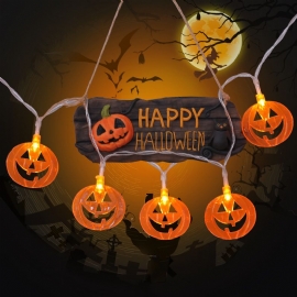 Led-lanternelys Stjernelys Halloween-dekorasjon Vanntett Batteri Flat Gresskarlampestreng