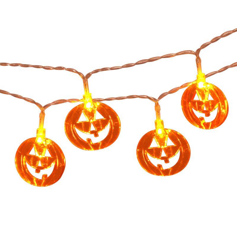 Led-lanternelys Stjernelys Halloween-dekorasjon Vanntett Batteri Flat Gresskarlampestreng