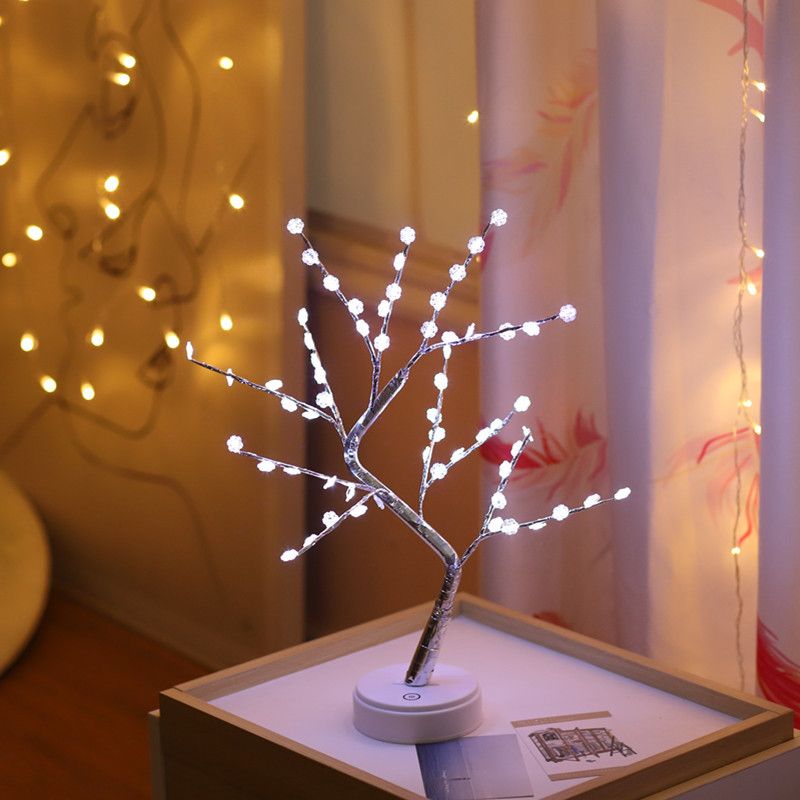 Led Tree Light Creative Gift Stars Snowflake Lanterne Kobbertråd Lys Dekorasjon Nattlys