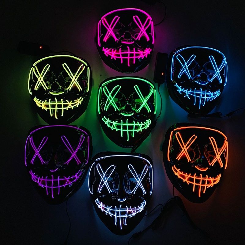 Lys Opp Mask Led Halloween Led Lys Opp Skremmende Maske For Festival Cosplay