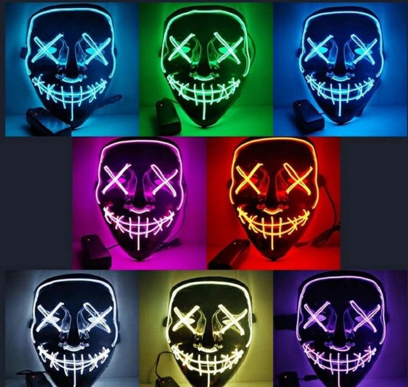 Lys Opp Mask Led Halloween Led Lys Opp Skremmende Maske For Festival Cosplay