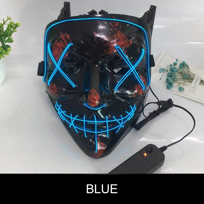 Lys Opp Mask Led Halloween Led Lys Opp Skremmende Maske For Festival Cosplay