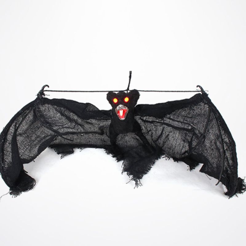 Lysende Spider Ghost String Toy For Halloween Moro Simulert Bat Dekorativ Leketøy Simulering Knickknack