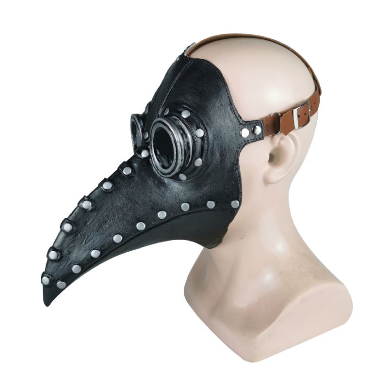 Morsom Middelalderske Steampunk Plague Doctor Fuglemaske Latex Punk Cosplay Masker Nebb Voksen Halloween Event Rekvisitter