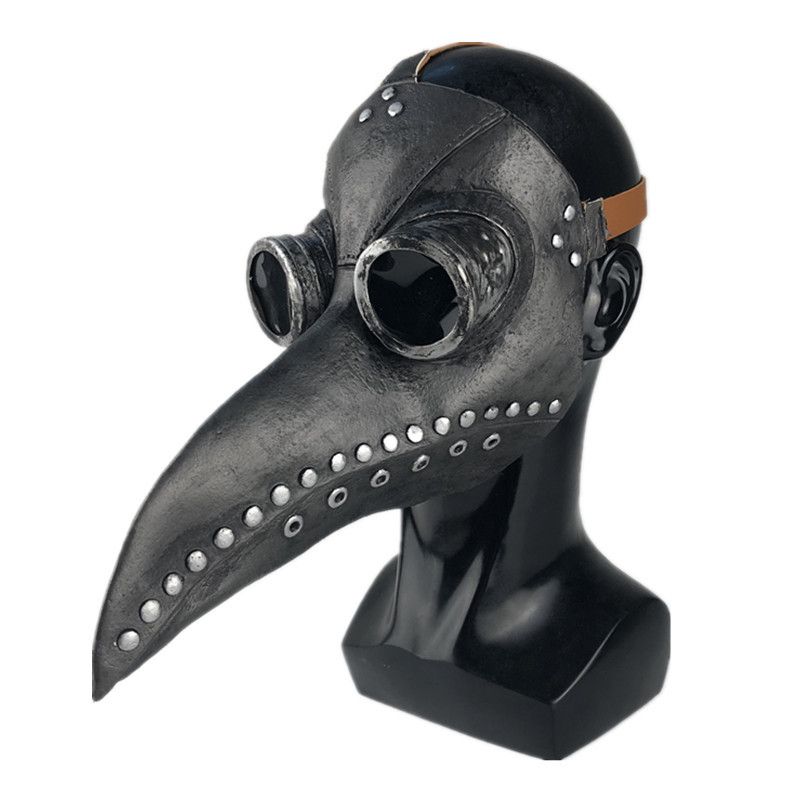 Morsom Middelalderske Steampunk Plague Doctor Fuglemaske Latex Punk Cosplay Masker Nebb Voksen Halloween Event Rekvisitter