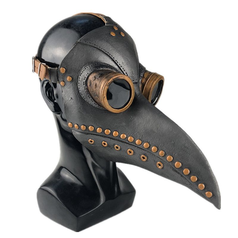 Morsom Middelalderske Steampunk Plague Doctor Fuglemaske Latex Punk Cosplay Masker Nebb Voksen Halloween Event Rekvisitter