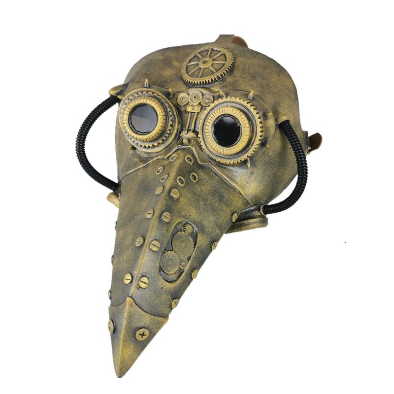 Morsom Middelalderske Steampunk Plague Doctor Fuglemaske Latex Punk Cosplay Masker Nebb Voksen Halloween Event Rekvisitter