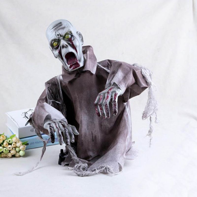 Ny Stil Swinging Ghost Ornament For Room Escape Decoration Large Size Zombie Toy Electronic Horrible Standing Dancing Rekvisitter