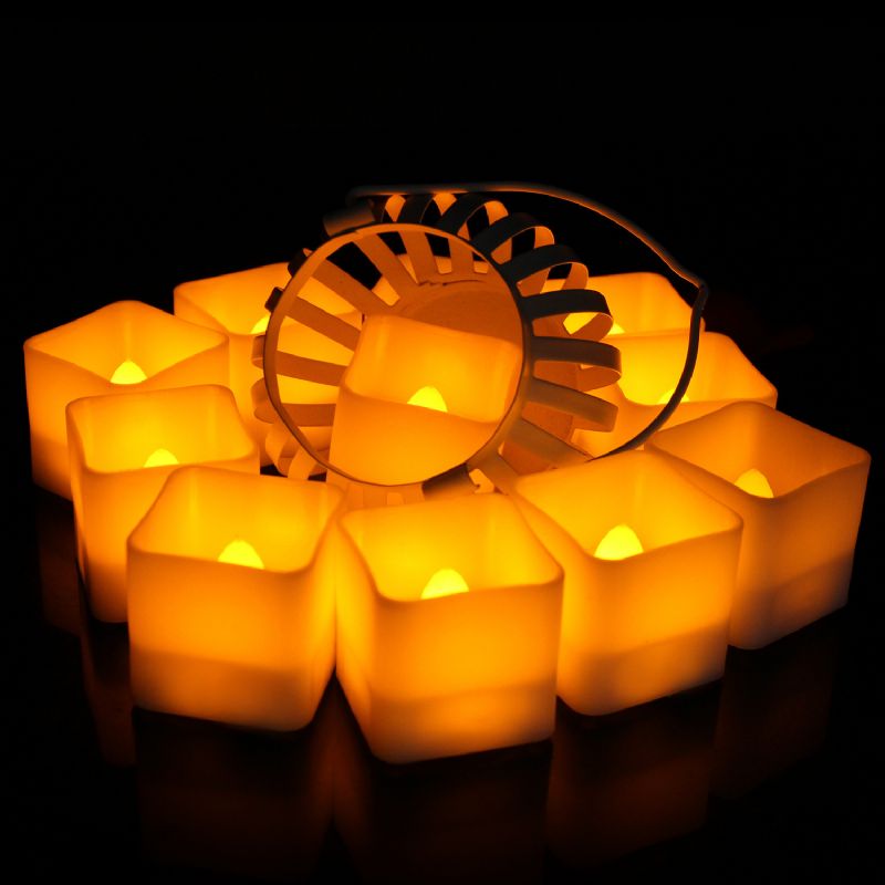 Ny Timing Square Candle Light Halloween Hot Salg Gul Blinkende Led Pumpkin Decoration Props