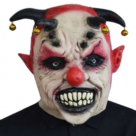 Nye Horror Bells Clown Mask Halloween Latex Circus Hodeplagg Morsomme Festrekvisitter Karneval