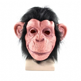 Nyhet Latex Gummi Uhyggelig Sjimpanse Monkey Gorilla Hode Mask Halloween Fest Kostyme Dekorasjoner Svart