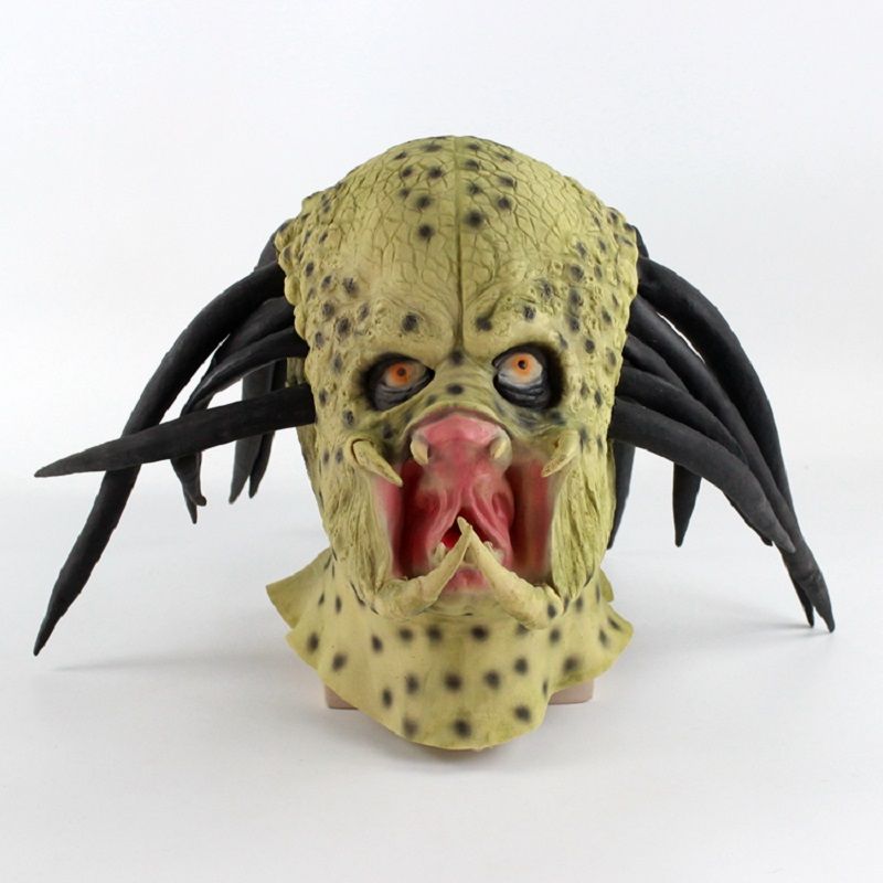 Predator Full Head Face Mask Hjelm Voksen Cosplay Kostyme Rekvisita Halloween Scene Show Party