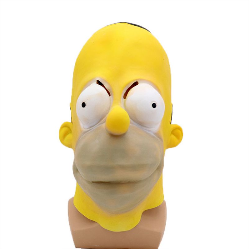 Prom Party Simpson Mask Halloween Latex Cosplay Dress Up Performance Costume Rekvisitter