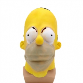 Prom Party Simpson Mask Halloween Latex Cosplay Dress Up Performance Costume Rekvisitter