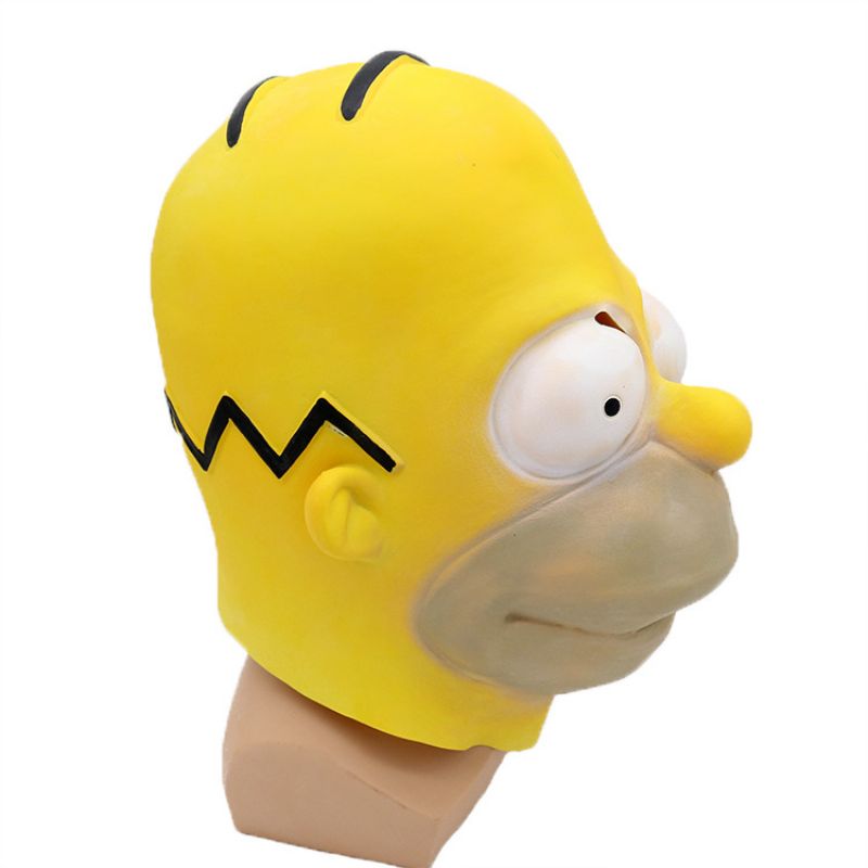 Prom Party Simpson Mask Halloween Latex Cosplay Dress Up Performance Costume Rekvisitter