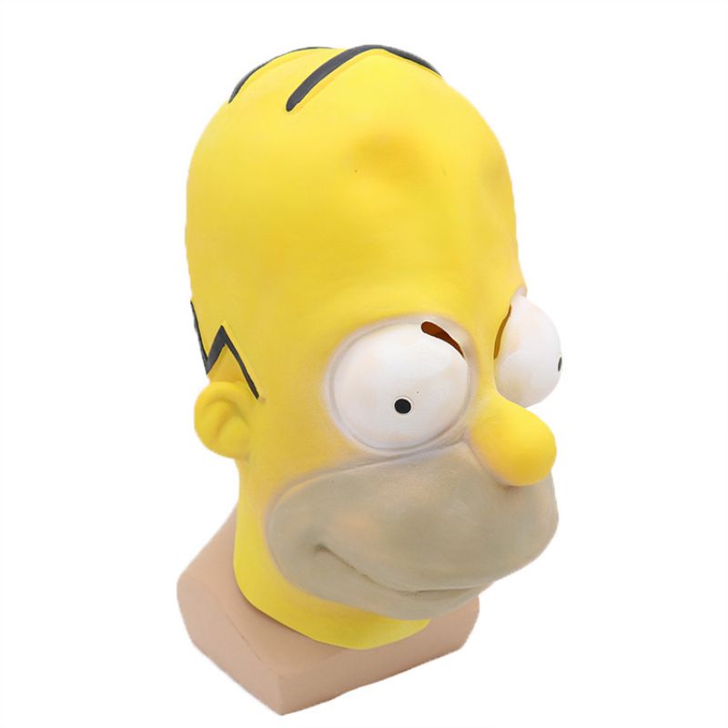 Prom Party Simpson Mask Halloween Latex Cosplay Dress Up Performance Costume Rekvisitter