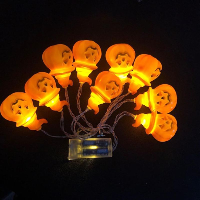 Skeleton Ghost Led String Light Series For Halloween's Day Dekorasjon Gresskar Lights Skull Halloween Lighting Chains Spirit Festival Fargerike Lys