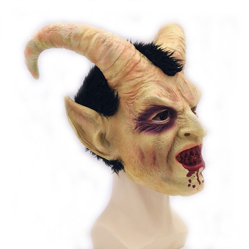 Skremmende Maske Demon Devil Lucifer Horn Mask Halloween Cosplay Festival Festrekvisitter