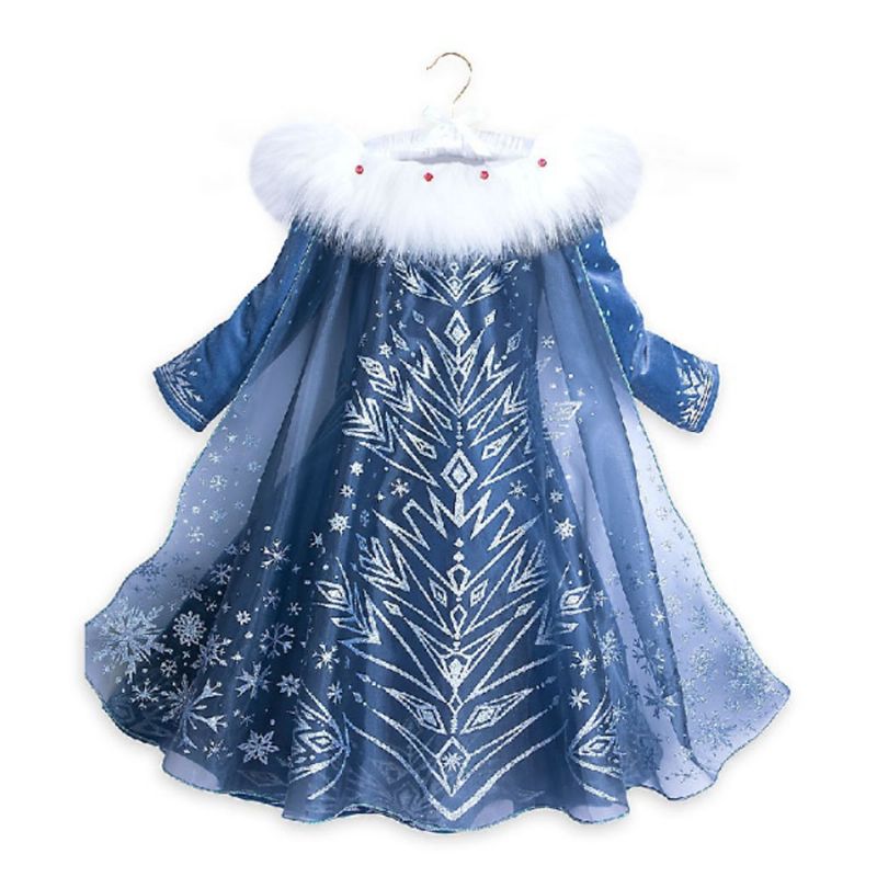 Snow Queen Princess Costumes Elsa Anna Cosplay Kjole Med Vakker Kappe For Jenter In Party