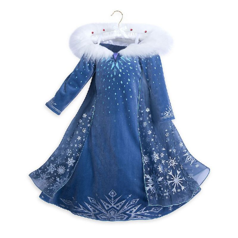 Snow Queen Princess Costumes Elsa Anna Cosplay Kjole Med Vakker Kappe For Jenter In Party