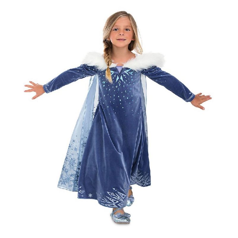 Snow Queen Princess Costumes Elsa Anna Cosplay Kjole Med Vakker Kappe For Jenter In Party