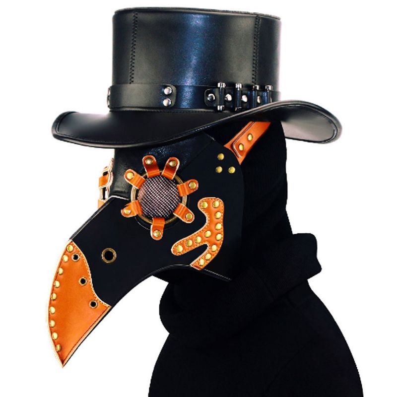 Steampunk Plague Doctor Fuglemaske Lang Nese Nebb Pu Skinnmaske For Cosplay Halloween Julekostyme Rekvisitter