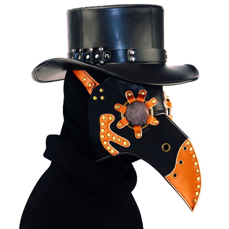 Steampunk Plague Doctor Fuglemaske Lang Nese Nebb Pu Skinnmaske For Cosplay Halloween Julekostyme Rekvisitter