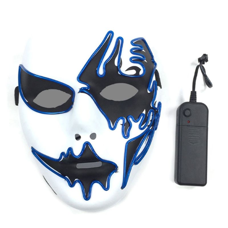 Strålende El-maske For Carnival Halloween Bursdagsfest Cosplay Håndmalt Led Cold Light Mask-lignende Ansiktsglødende Maske Street Dance Glow Mask