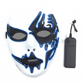 Strålende El-maske For Carnival Halloween Bursdagsfest Cosplay Håndmalt Led Cold Light Mask-lignende Ansiktsglødende Maske Street Dance Glow Mask