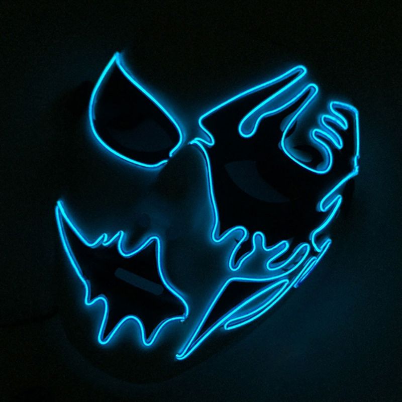 Strålende El-maske For Carnival Halloween Bursdagsfest Cosplay Håndmalt Led Cold Light Mask-lignende Ansiktsglødende Maske Street Dance Glow Mask