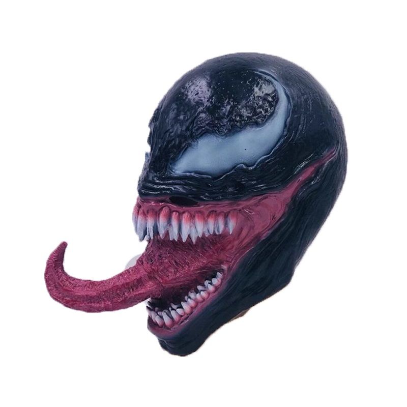 Universe Deluxe Venom Spiderman Latex Mask Halloween Costume Film Cosplay Svart