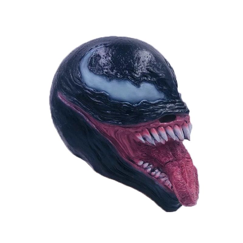 Universe Deluxe Venom Spiderman Latex Mask Halloween Costume Film Cosplay Svart