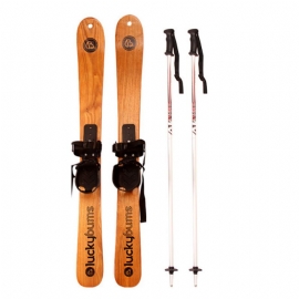 Dual Wood Skibrett For Utendørs Skitrening Fasjonable Ski Par Ash Tree 110 cm Snowboard Slede