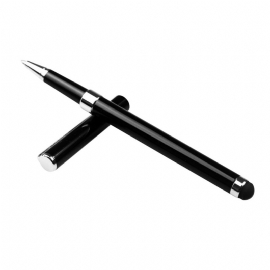 2 I 1 Svart Metall Nøytral Penn Kapasitiv Business Signature Screen Touch Pen Blekk 0.5 mm