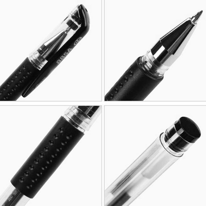 Business Carbon Bold Pen Europeisk Standard 0.5 mm Pen Black Signature Pen Gel Pen Kontorrekvisita Nålespiss Kulespiss