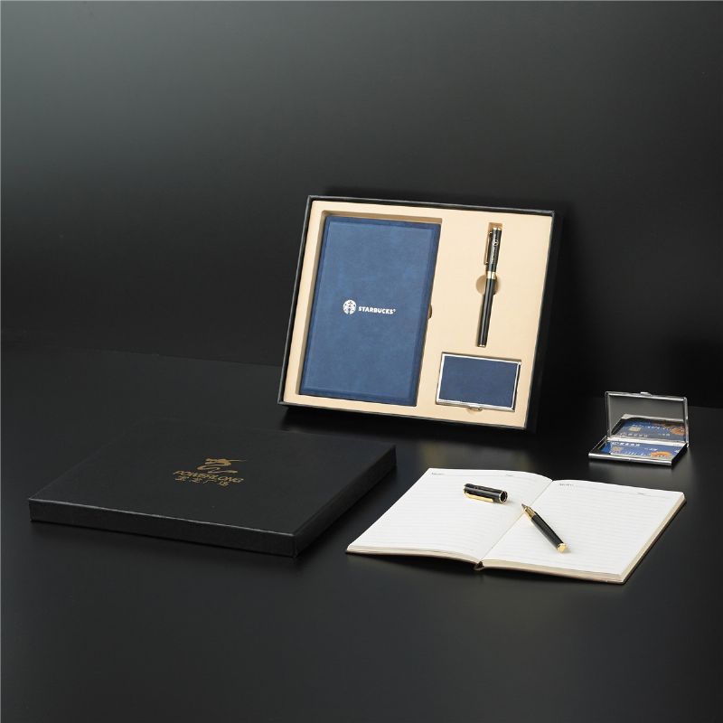 Business Suit Notepad Tilpasset Imitert Mikrofiber Lær Notebook Sett