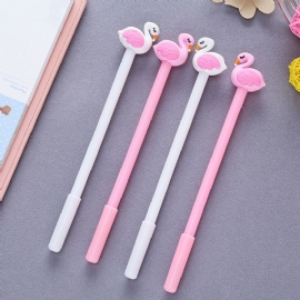 Cute Gel Pen - Creative Pink White Cartoon Swan Gel Pen 0.5 mm