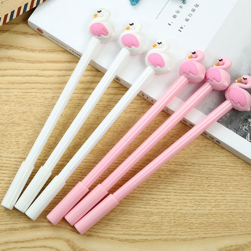 Cute Gel Pen - Creative Pink White Cartoon Swan Gel Pen 0.5 mm