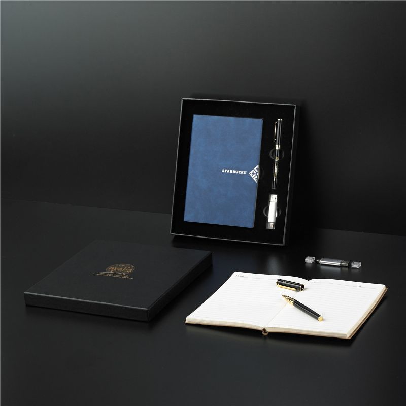 Lærerens Dag Notebook Set Sign Pen Usb Tredelt Tilpasset High-end Stropp