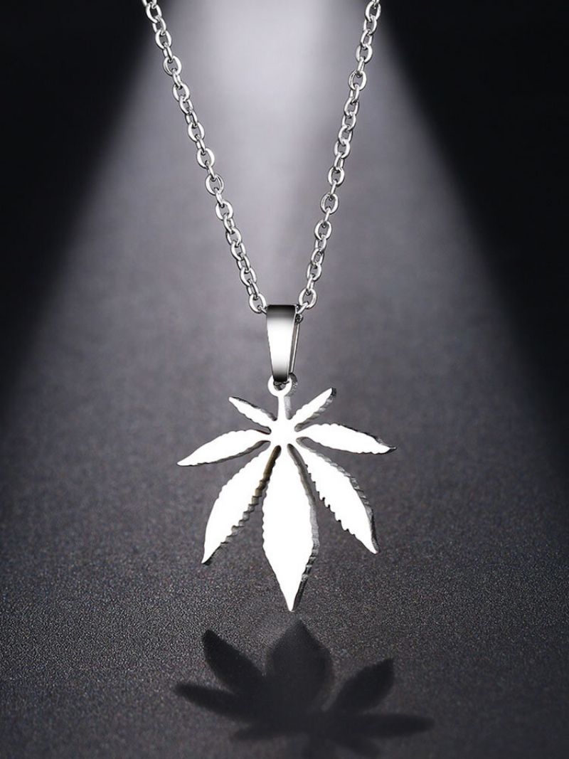 1 Stk Alloy Personlighet Retro Hip Hop Maple Leaf Anheng Halskjede