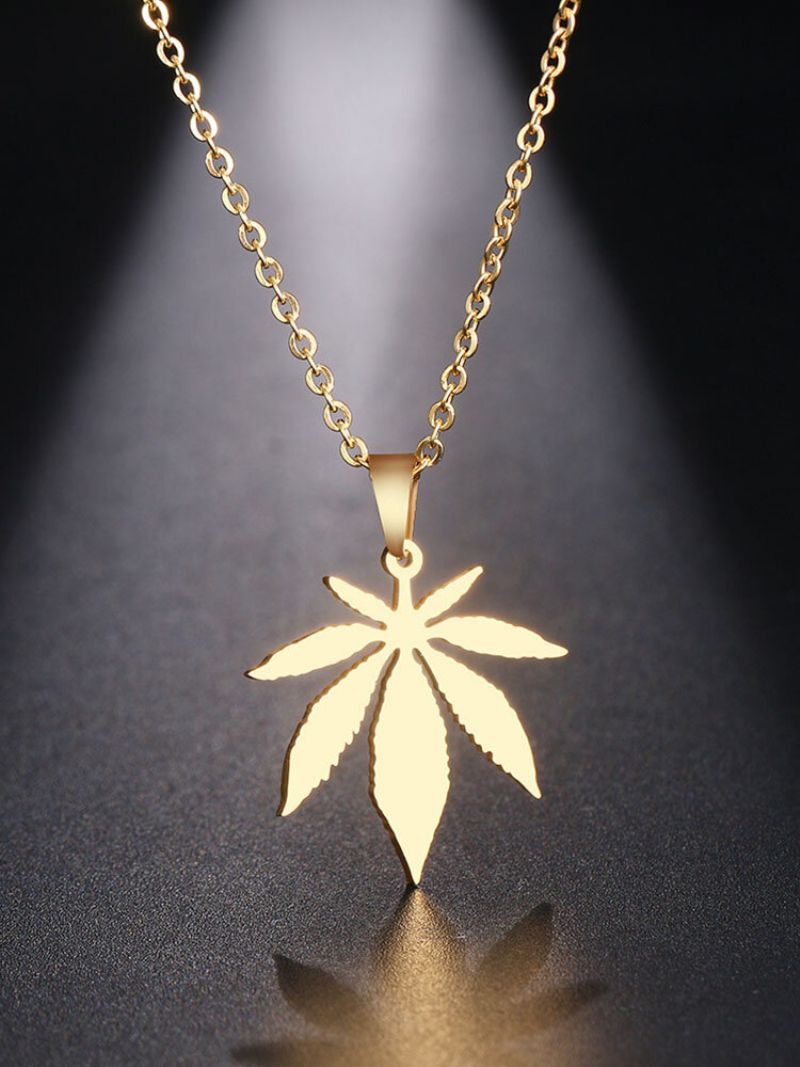 1 Stk Alloy Personlighet Retro Hip Hop Maple Leaf Anheng Halskjede