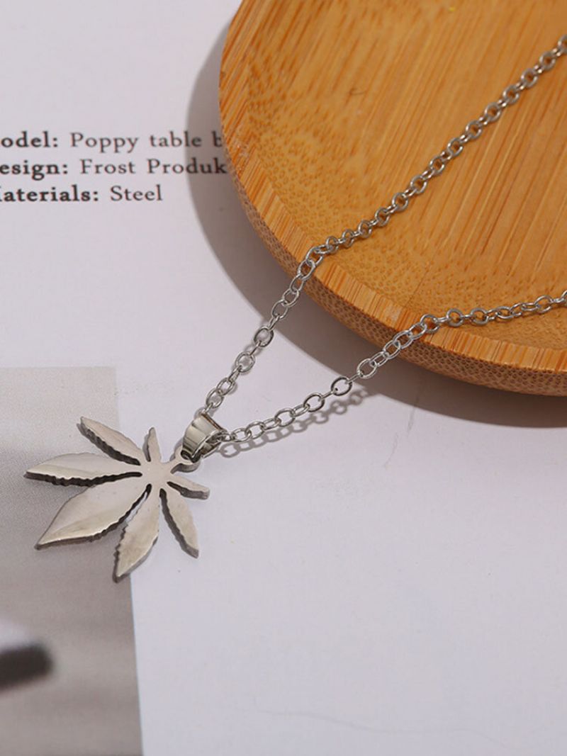 1 Stk Alloy Personlighet Retro Hip Hop Maple Leaf Anheng Halskjede